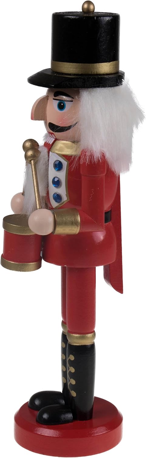 10-Inch White King Wooden Nutcracker - Festive Christmas Décor for Shelves