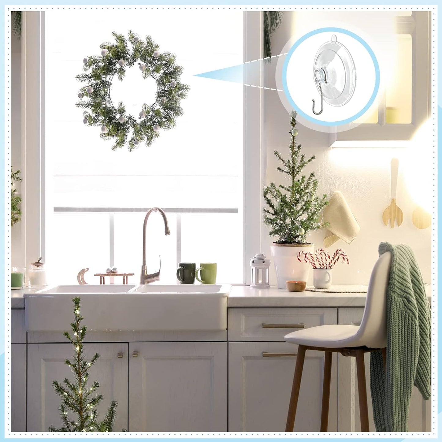 VIS'V Suction Cup Hooks - 1.77 Inch Clear Window Hooks | Removable & Reusable, 12 Pack