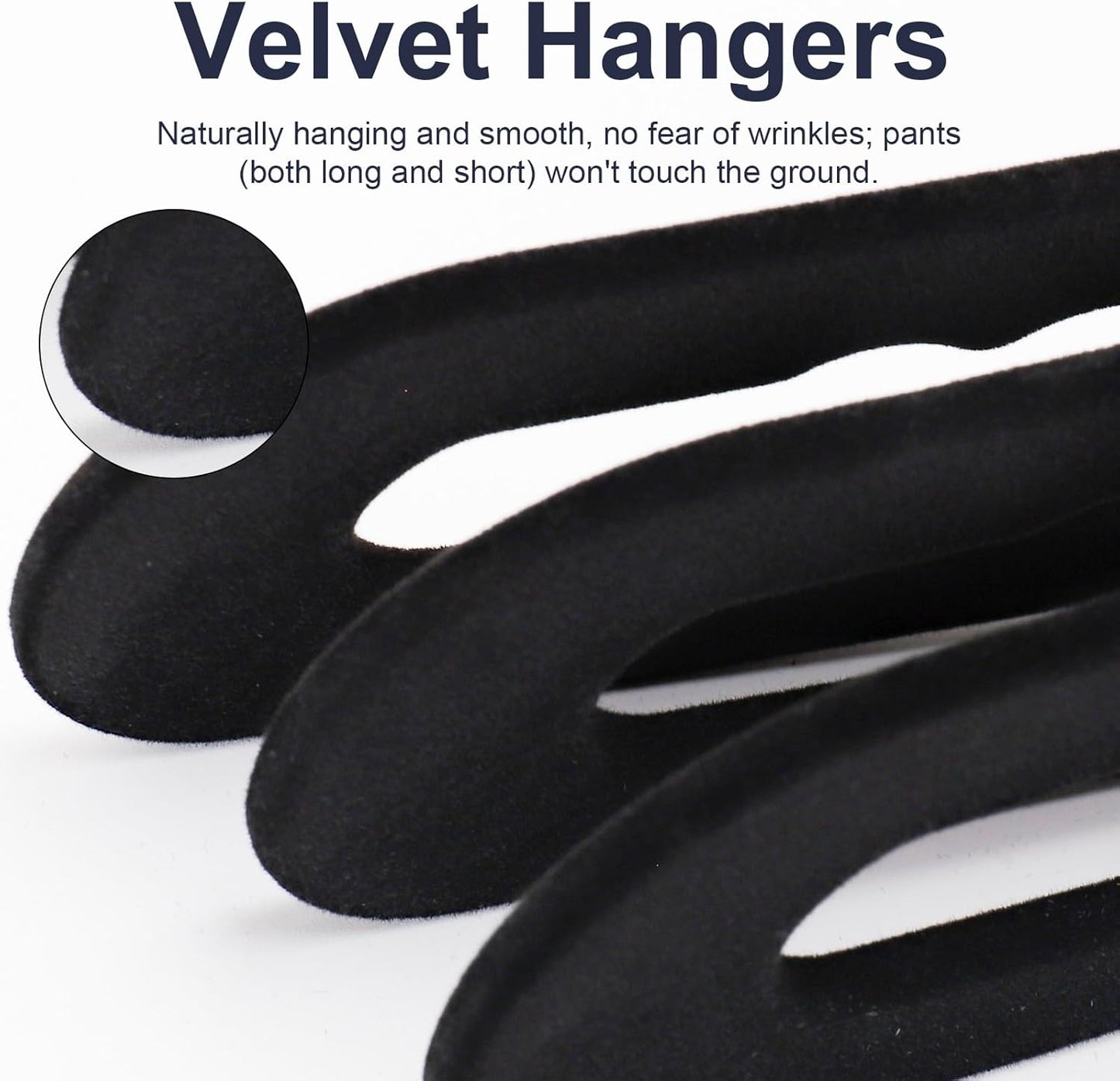 Velvet Pants Hangers - 16 Pack Black Non-Slip Hangers with 360° Swivel Hook | Space-Saving for Heavy Pants & Jeans