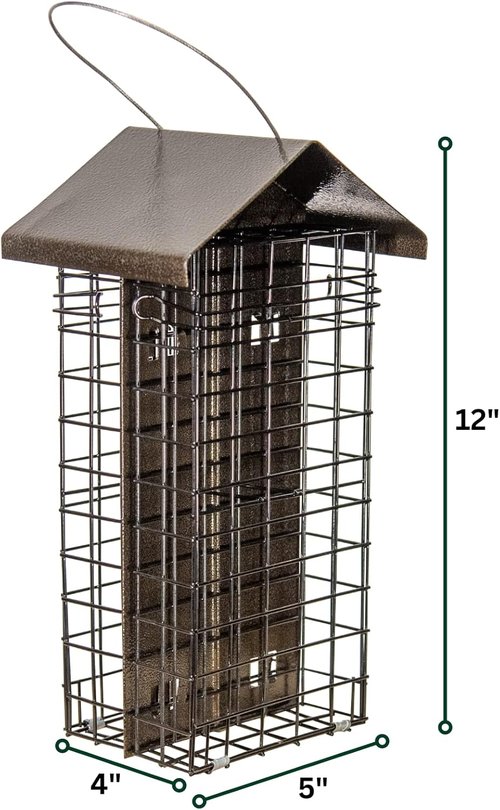 JCs Wildlife Metal Suet Cage - Durable Four Cake Design in Elegant Bronze Finish