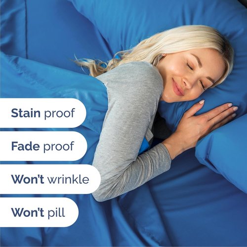 Cal King Size 4-Piece Sheet Set by [Brand Name] - Comfy, Breathable & Cooling Luxury Bedding - Deep Pockets, Soft & Wrinkle-Free - Royal Blue