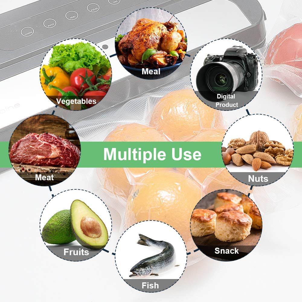 Vacuum Sealer Bags Rolls - 8 Pack Heavy Duty BPA-Free for Food Storage & Sous Vide | 8"x20' & 11"x20'