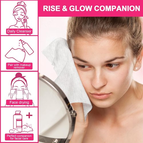 FACEMADE Disposable Travel Towels - 100% Biobased Face Towels, Super Soft & Thick - 48 Count (4 Packs)