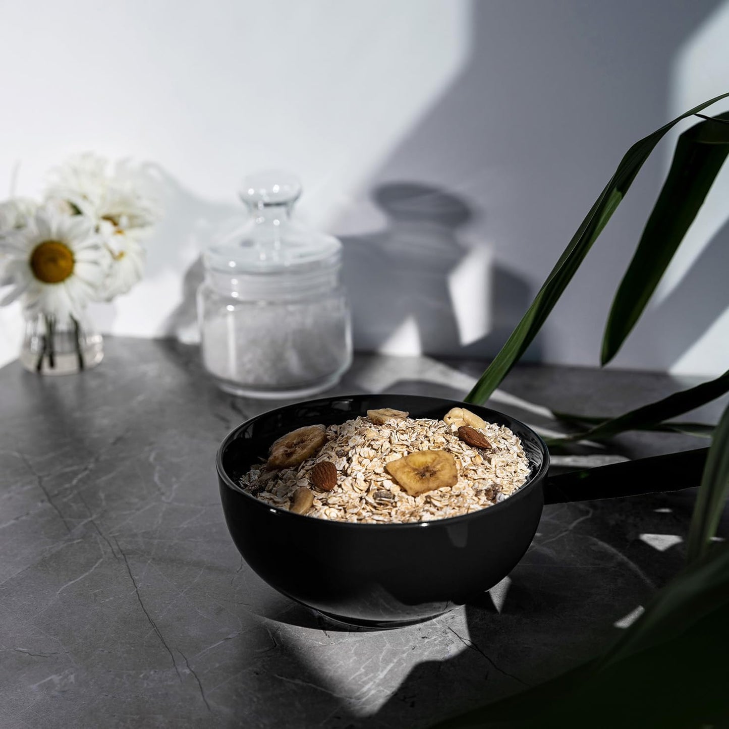 KooK Ceramic Soup & Cereal Bowls - Microwave & Dishwasher Safe, 20 oz, Set of 6 - Black