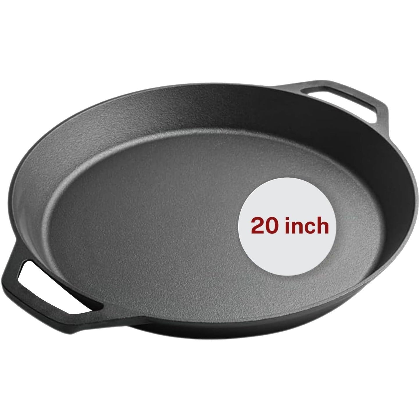 Colenza Large Cast Iron Skillet 20 Inch, Pre Seasoned Cast Iron Skillet for Cooking & Frying – XL Heavy Duty Pan with Dual Handles – Ideal for Grill, Oven, Stove, Campfire Use