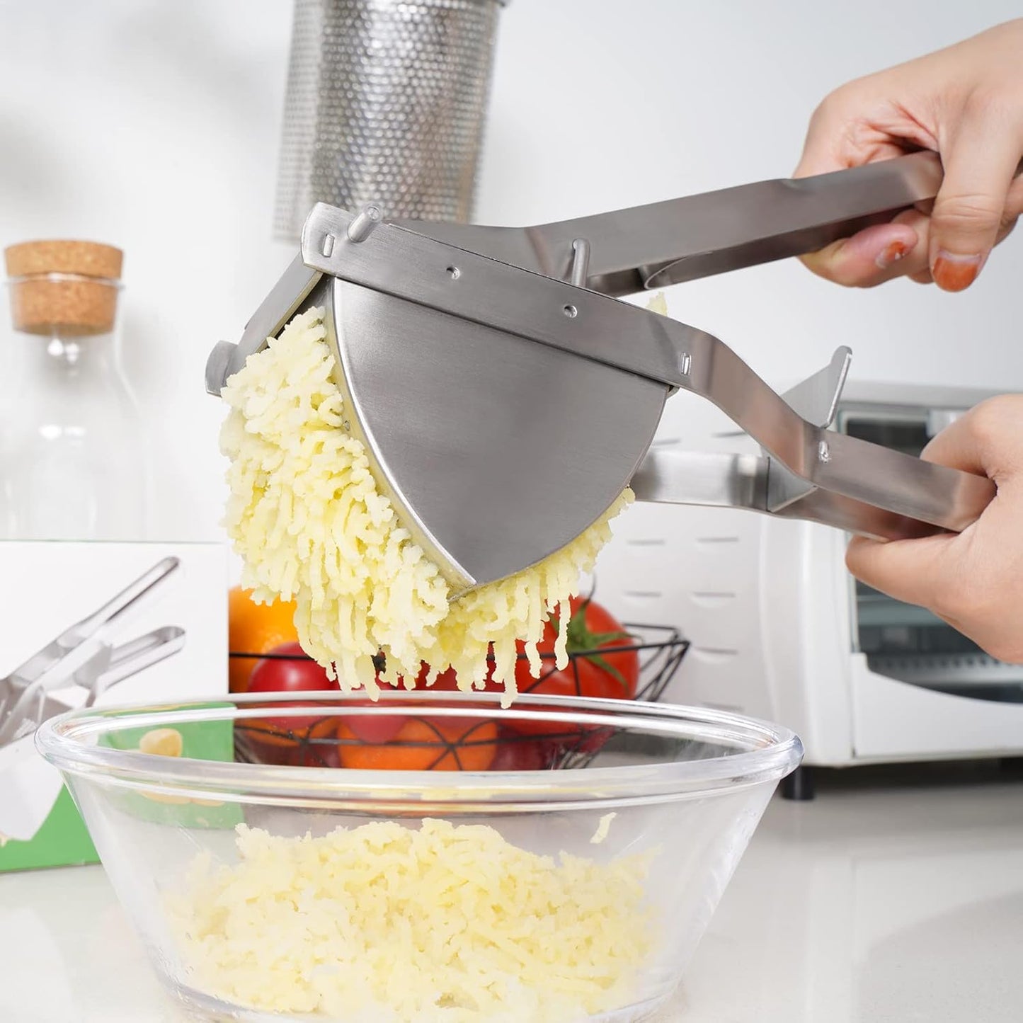 MyLifeUNIT Potato Ricer - Stainless Steel Masher with Extra Large Capacity & Ergonomic Grip