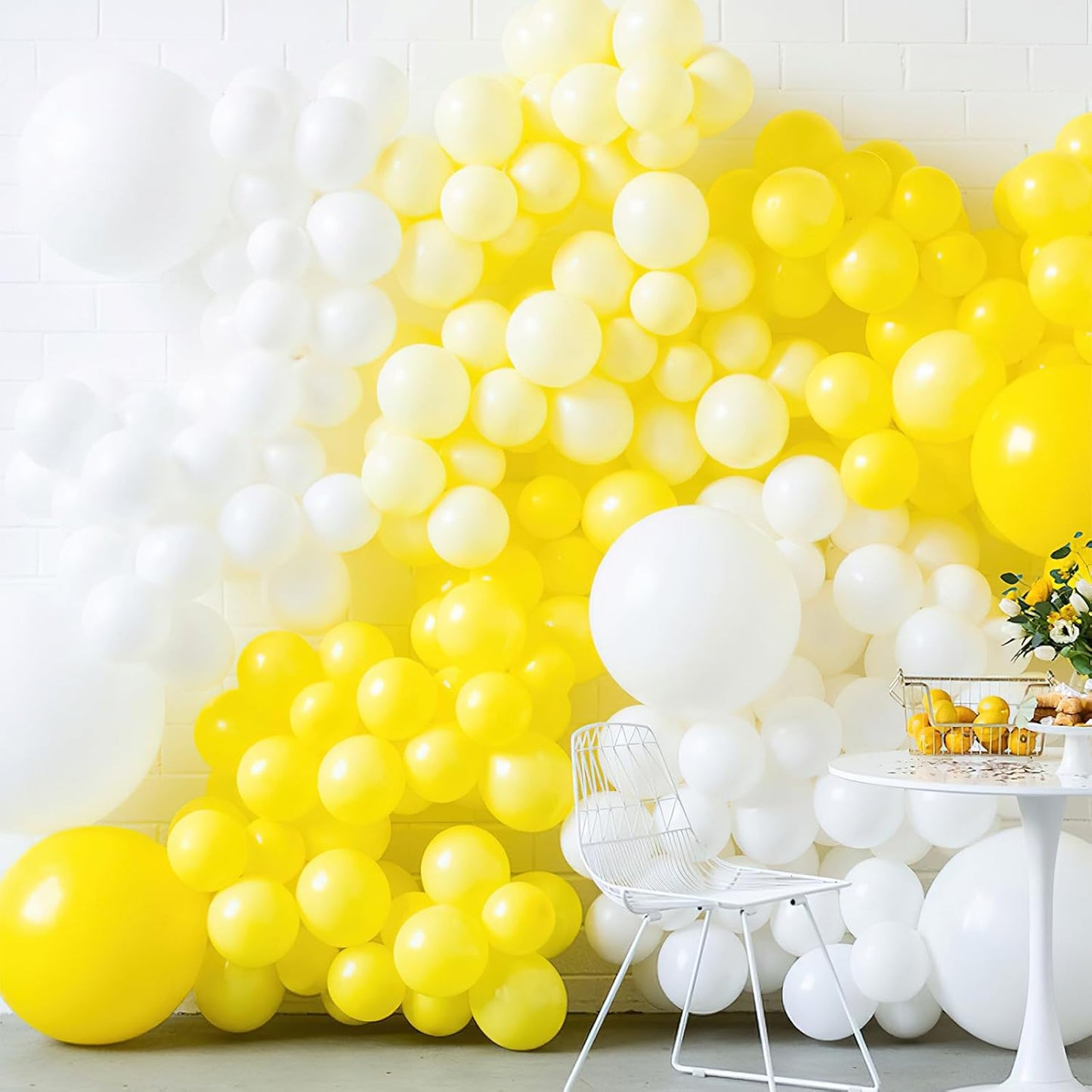 PartyWoo Yellow Balloons - 155-Piece Matte Latex Balloon Arch Kit for Easter & Birthday Celebrations | 5-18 Inch Sizes
