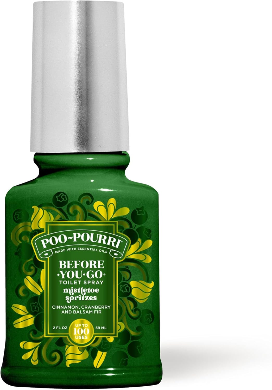 Poo-Pourri Before-You-Go Toilet Spray - Mistletoe Spritzes, 2 Fl Oz | Cypress, Cedar & Smoked Vanilla