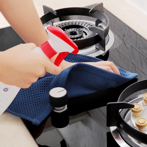 Homaxy Kitchen Dish Towels - Ultra Soft 100% Cotton Waffle Weave | Quick Drying, 12-Pack, Navy Blue, 13 x 28 Inches