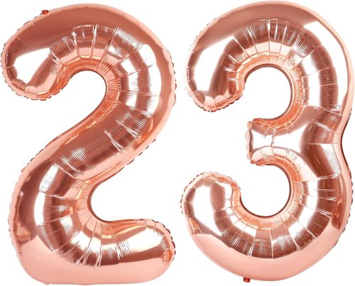 Big 23 Balloons | 40 Inch Rose Gold Number Balloons for Birthdays, Weddings & Celebrations