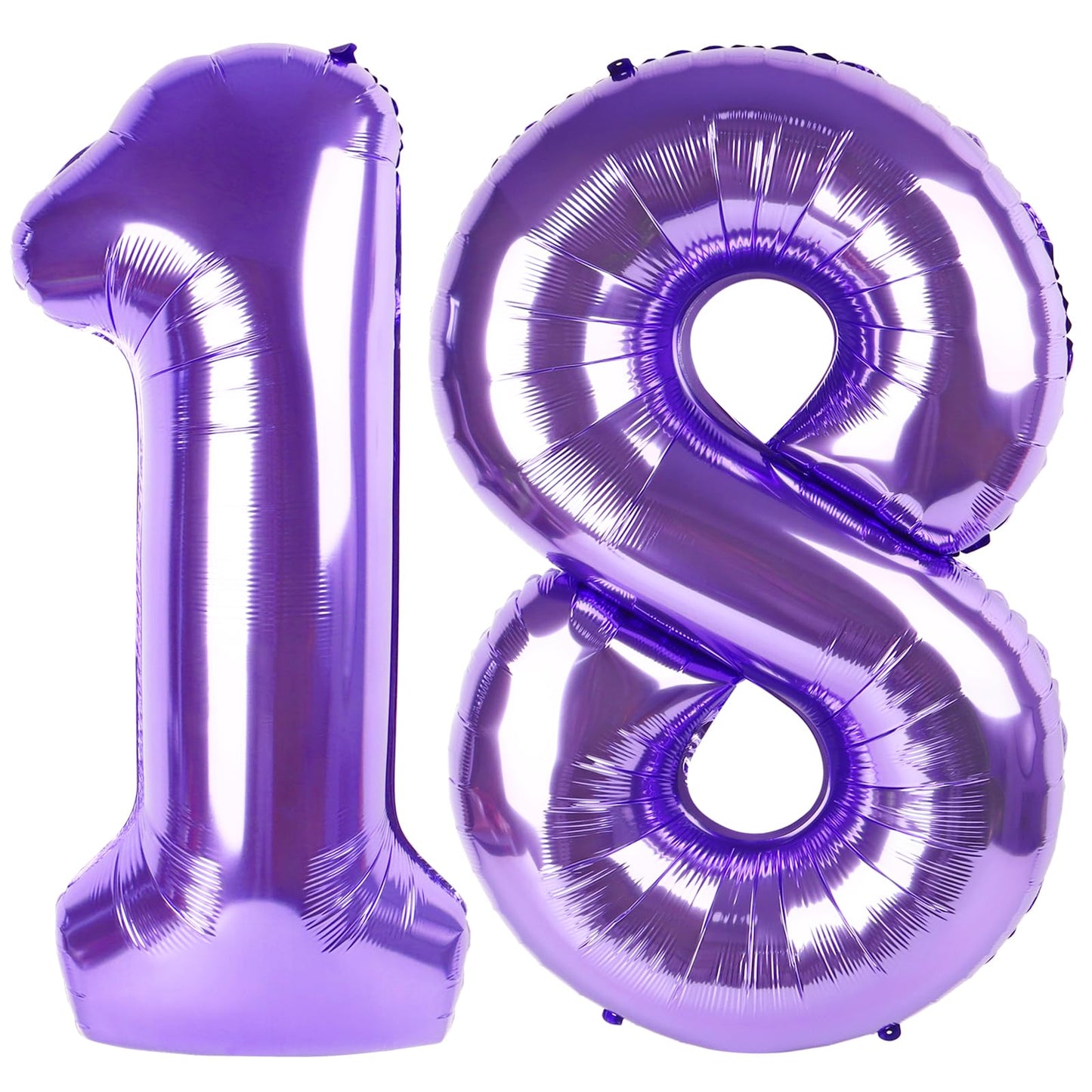 Purple Number 18 Balloon 40 Inch, 18th Birthday Party Decorations for Children, Giant 18 Foil Balloon for Party Supplies