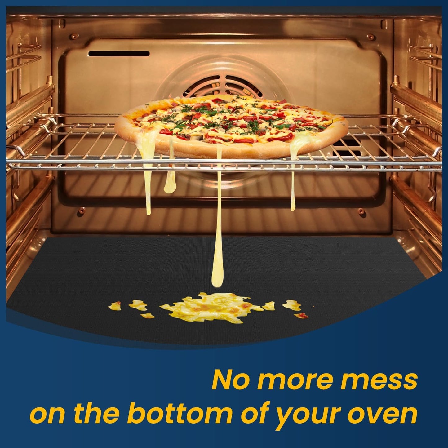 Skiennix Oven Liner - Heavy Duty Heat Resistant Drip Mat | 2 Pack for Electric Stoves & Grills