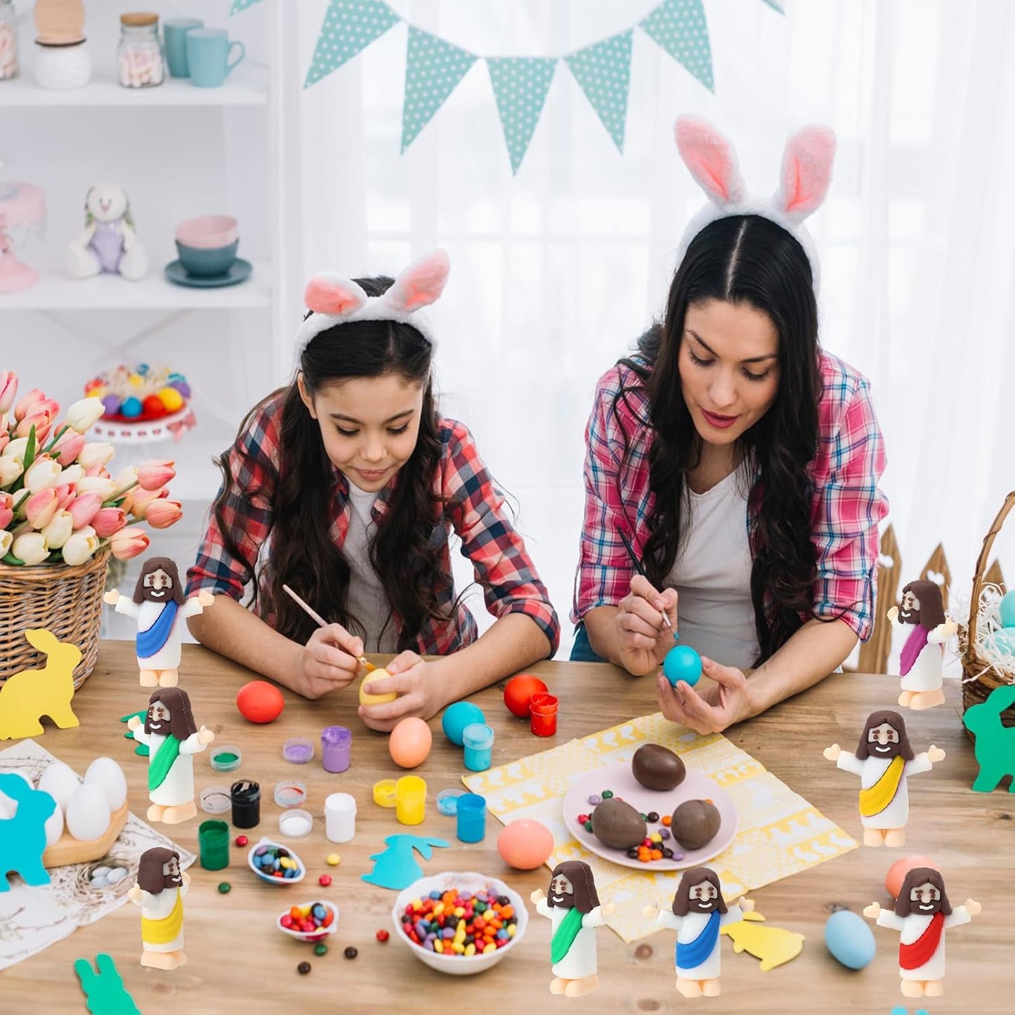 Mini Jesus Figurines by [Brand Name] - 25 Multi-Color Religious Figures for Sunday School & Easter Gifts