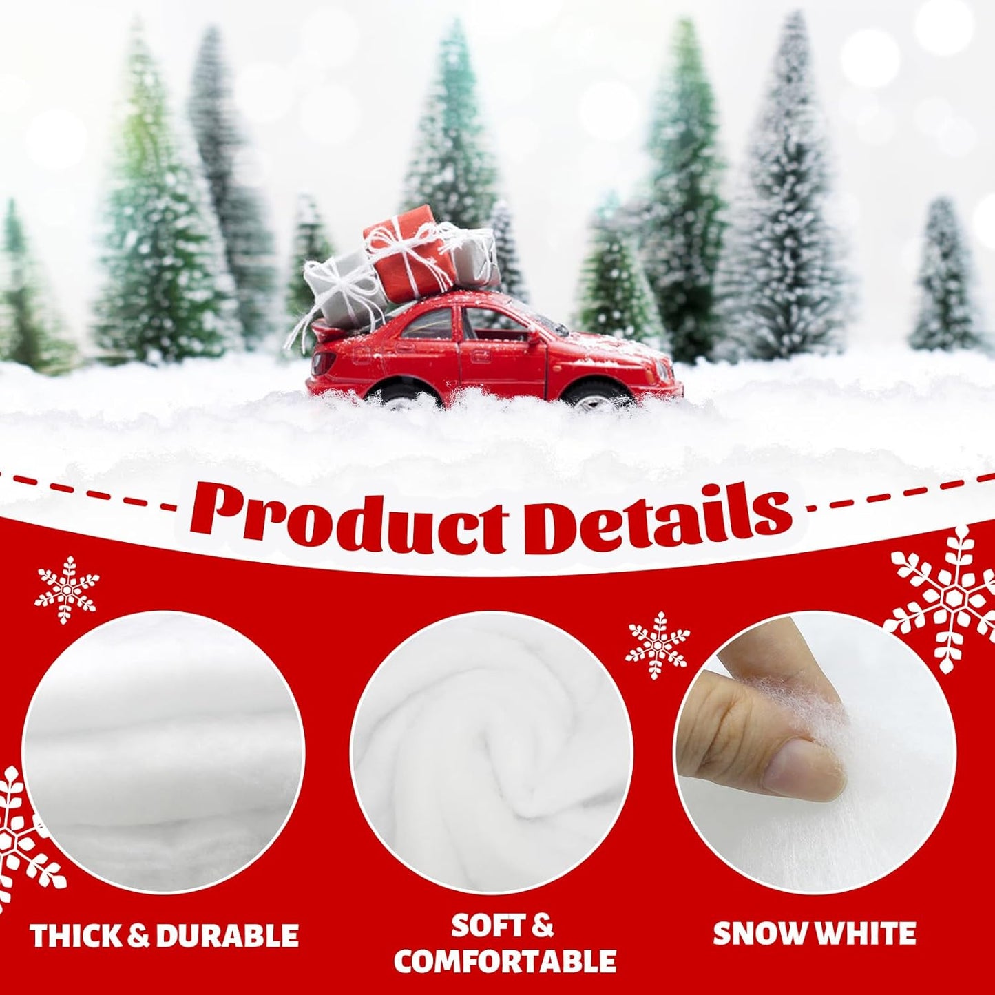 Skiennix Fake Snow Blankets - Perfect for Christmas Village Decor | 2 Pcs, Each 31.5 x 94.5 Inches