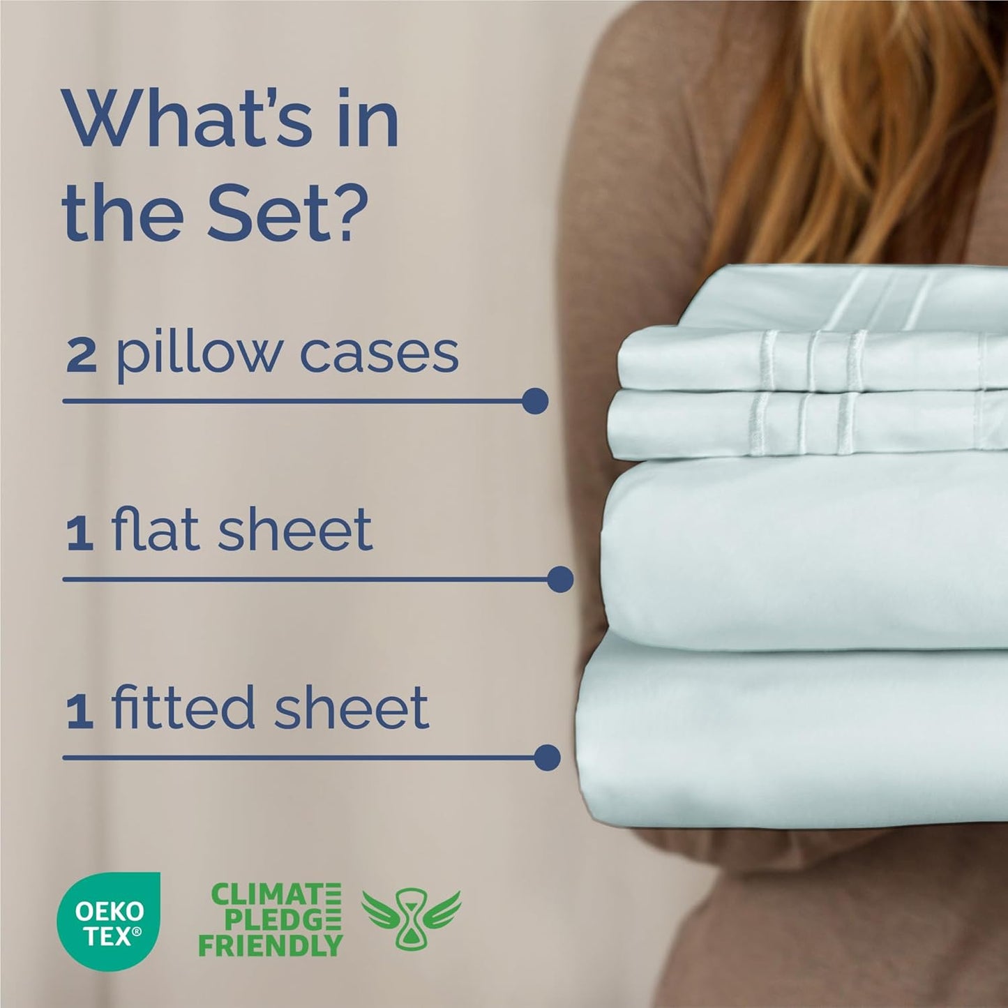 King Size 4 Piece Sheet Set - Ultra-Soft Cooling Bed Sheets | Hotel Luxury Bedding - Ice Blue