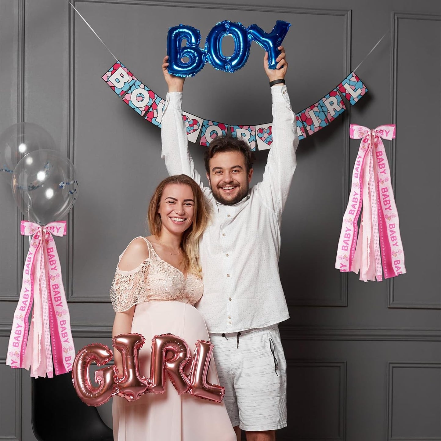 Welcome Home Wreath Bow by Baby Girl - 27.5" Large Pink 11-Layer Ribbon Door Hanger for Nursery Decor