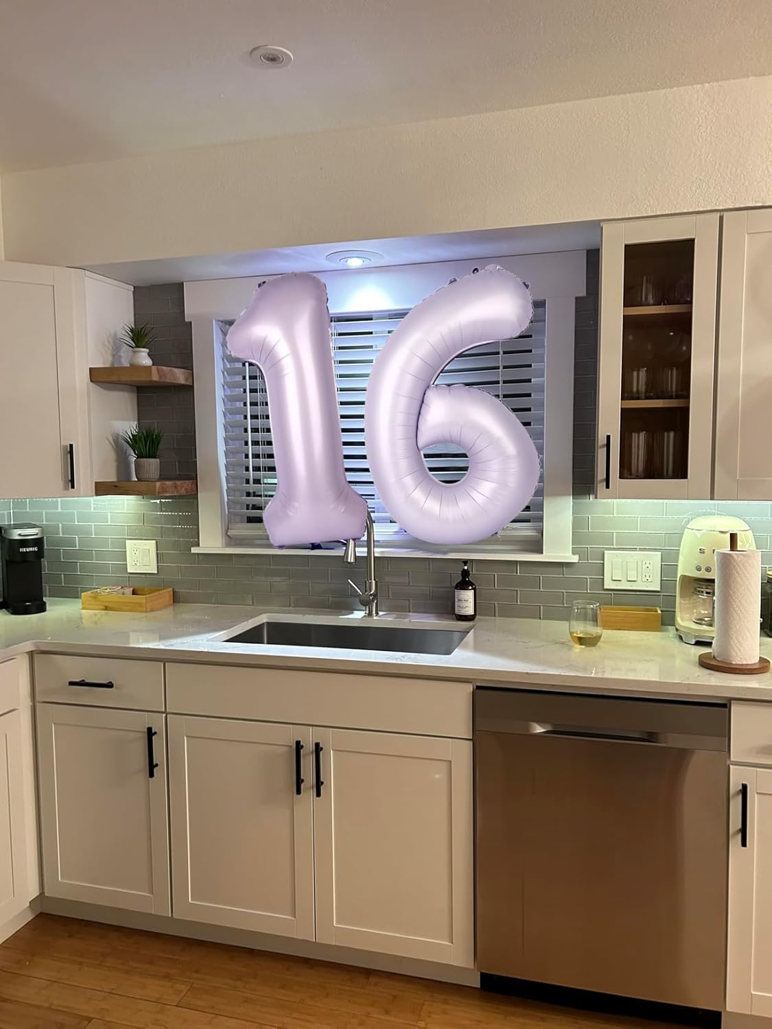 Number 6 Balloon - 40 Inch Cream Purple Birthday Decoration for Boys & Girls | Perfect for 6th Birthday Celebrations
