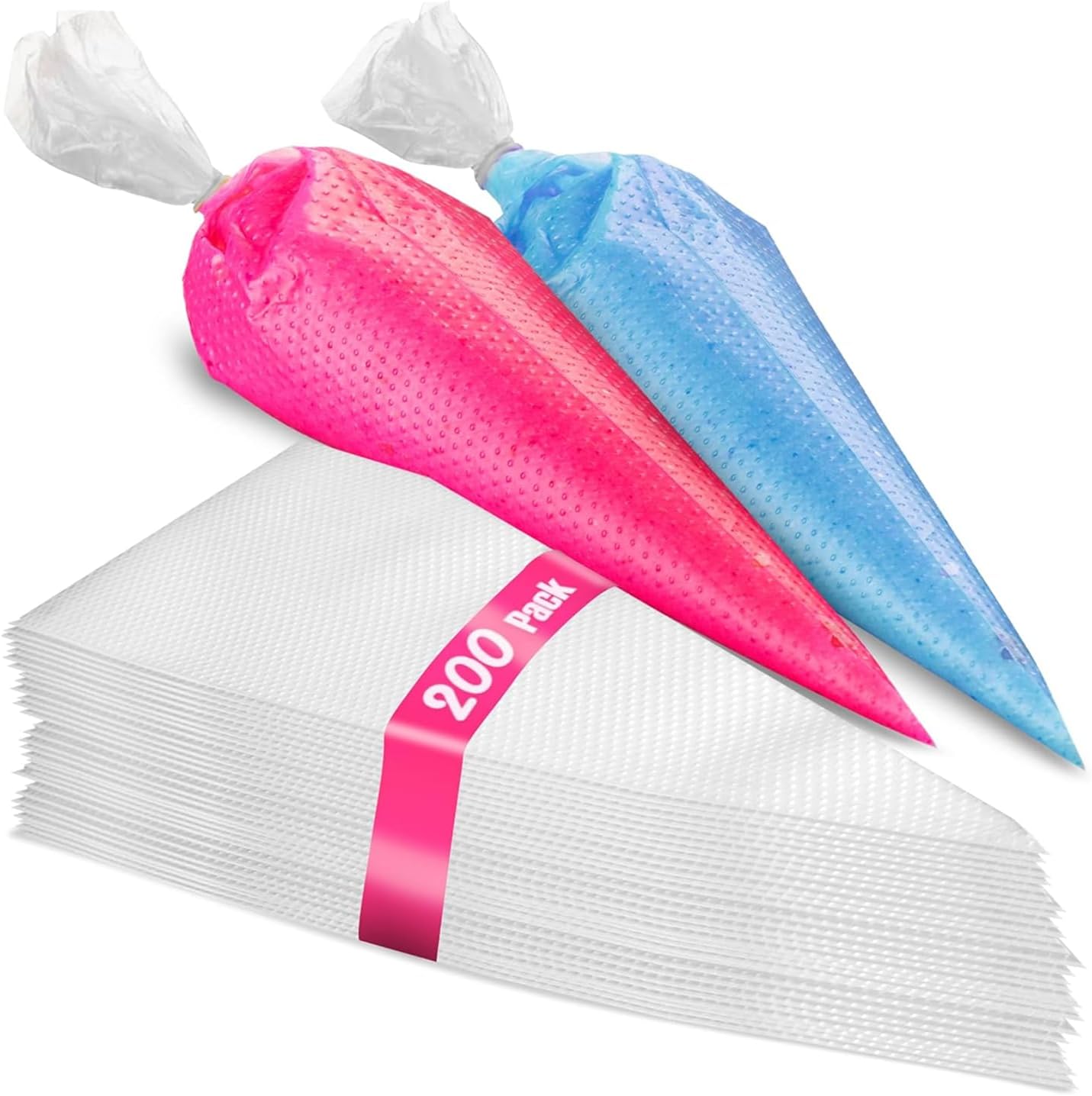 Prestee Anti-Burst Piping Bags - Durable 12 Inch Tipless Icing Bags for Pastry & Cookie Decorating - Set of 200