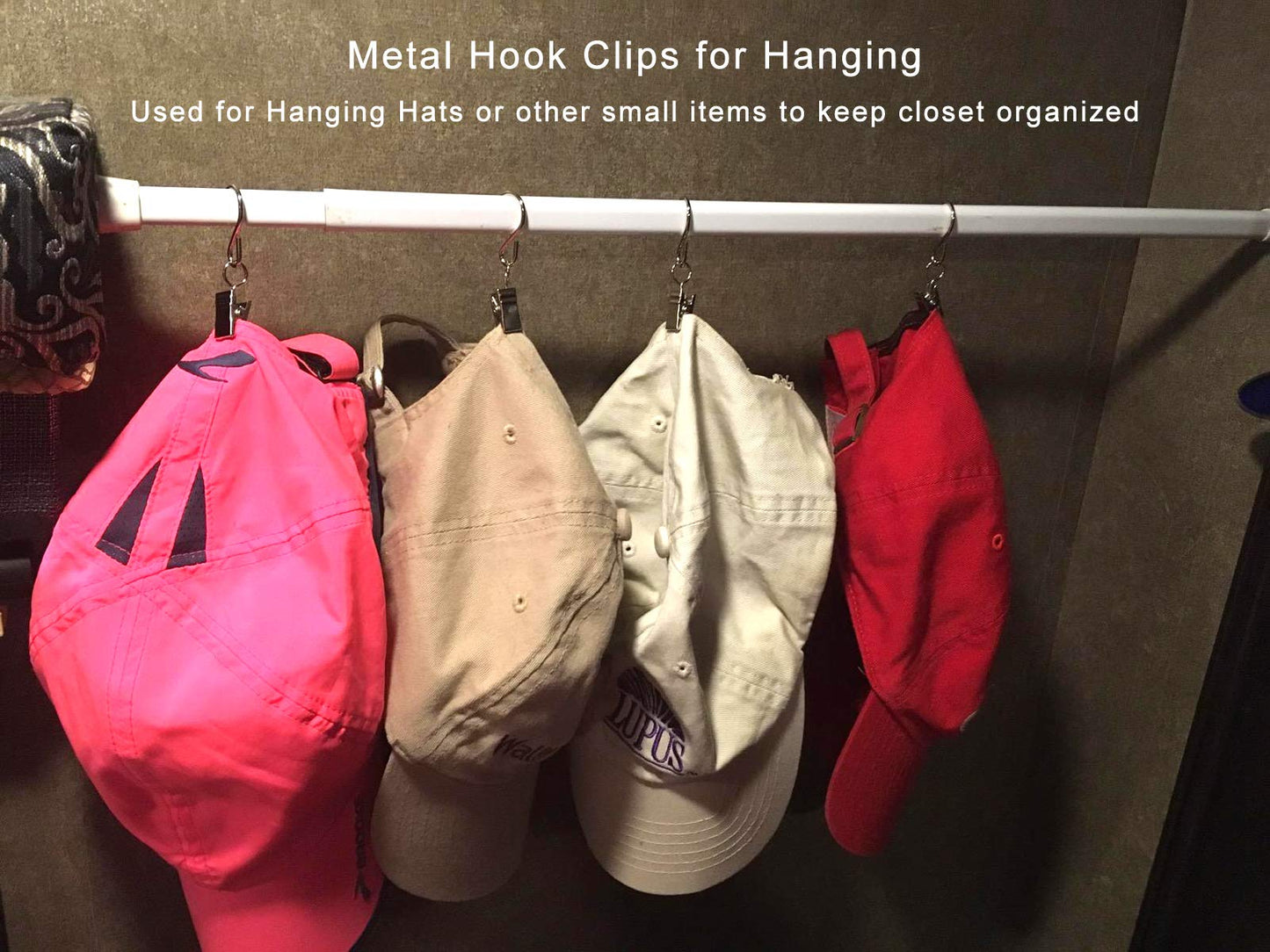 Coideal Gutter Hooks Curtain Clips, 40 Pcs Stainless Steel Patio String Light Hanging Clips Metal S Hooks for Indoor Outdoor (Silver)