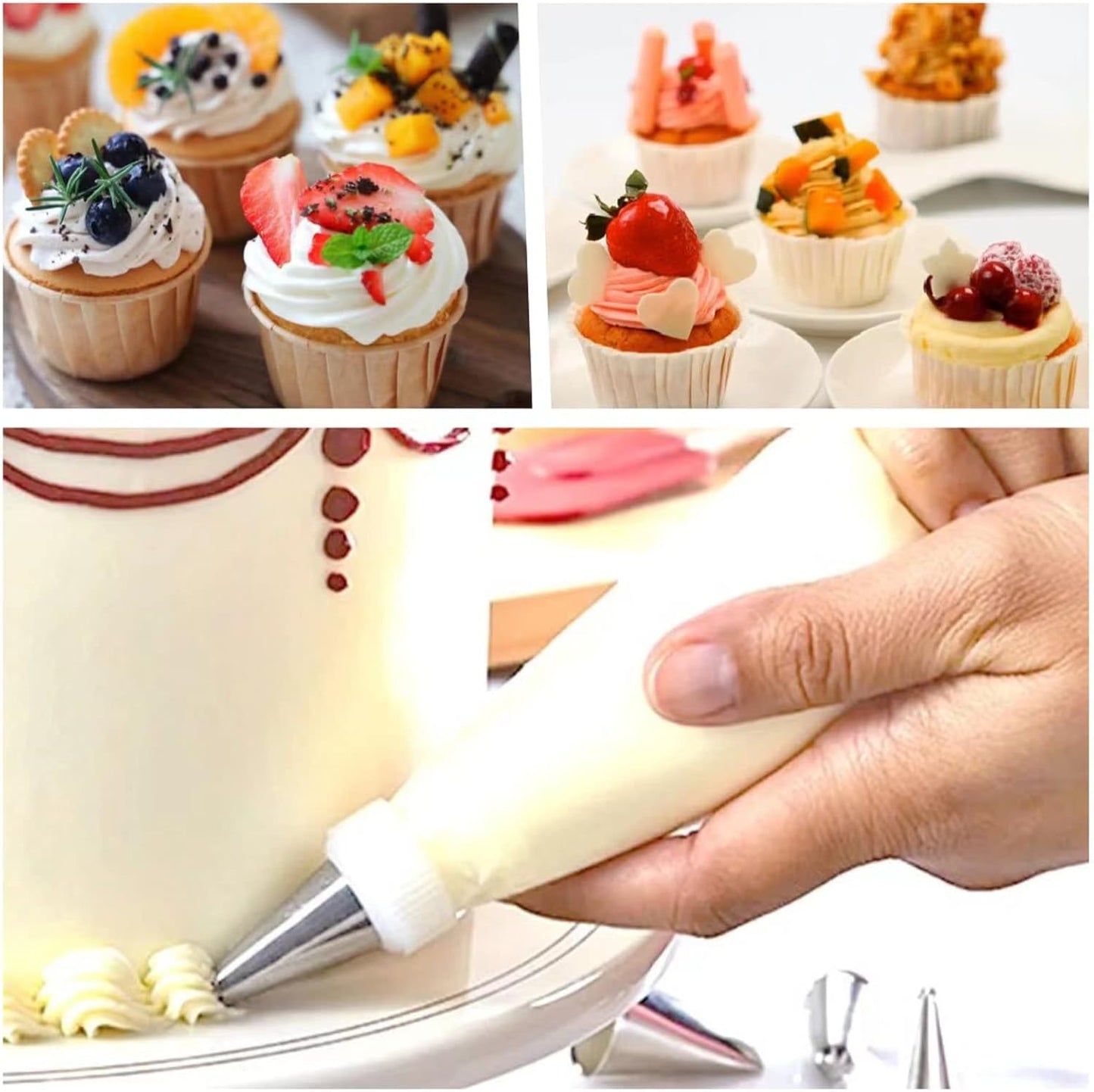 Skiennix 18-Inch Tipless Piping Bags - Extra Thick Anti-Burst Decorating Bags for Royal Icing & Buttercream