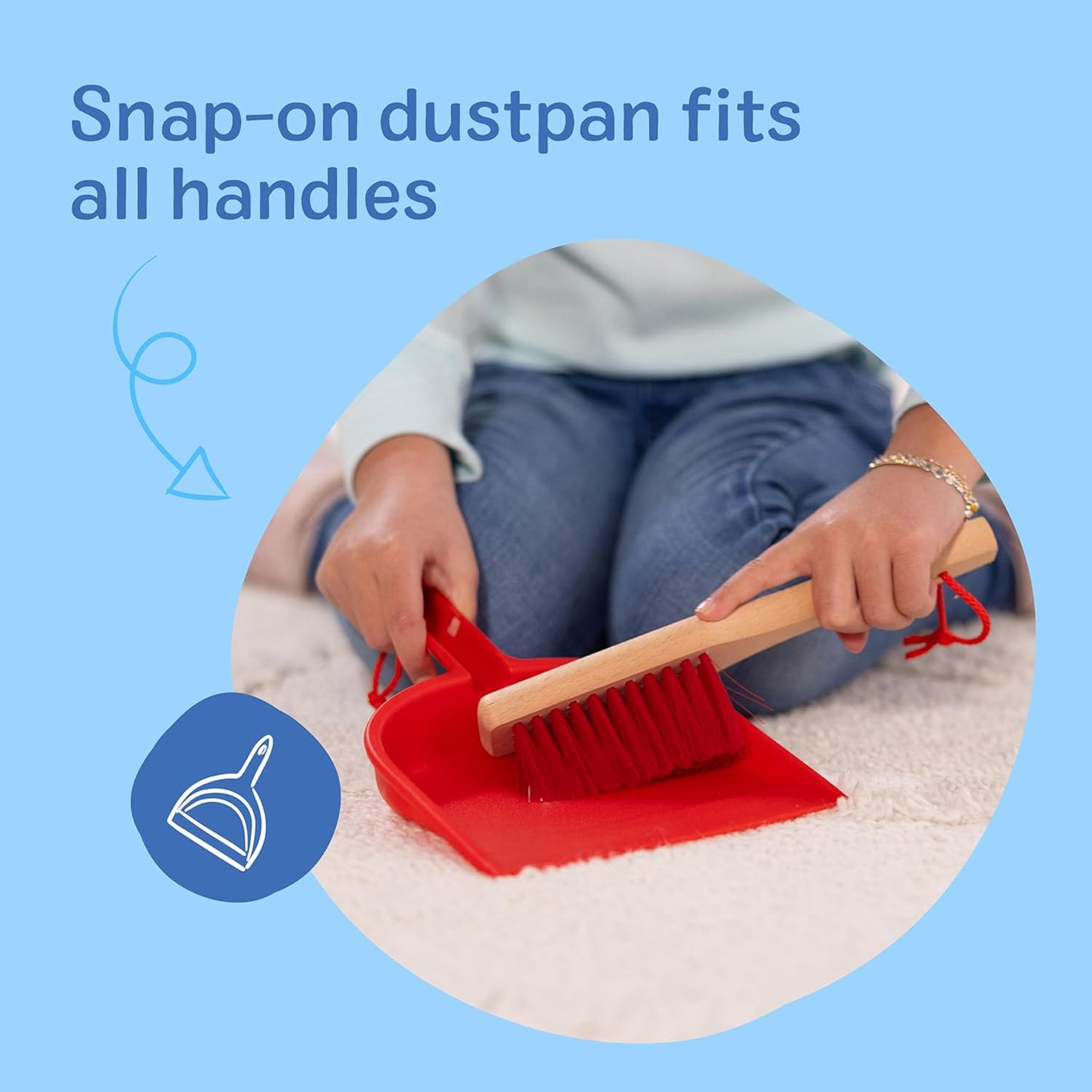 Melissa & Doug Toddler Cleaning Set - 6-Pc. Dust Sweep Mop with Broom & Accessories for Ages 3+