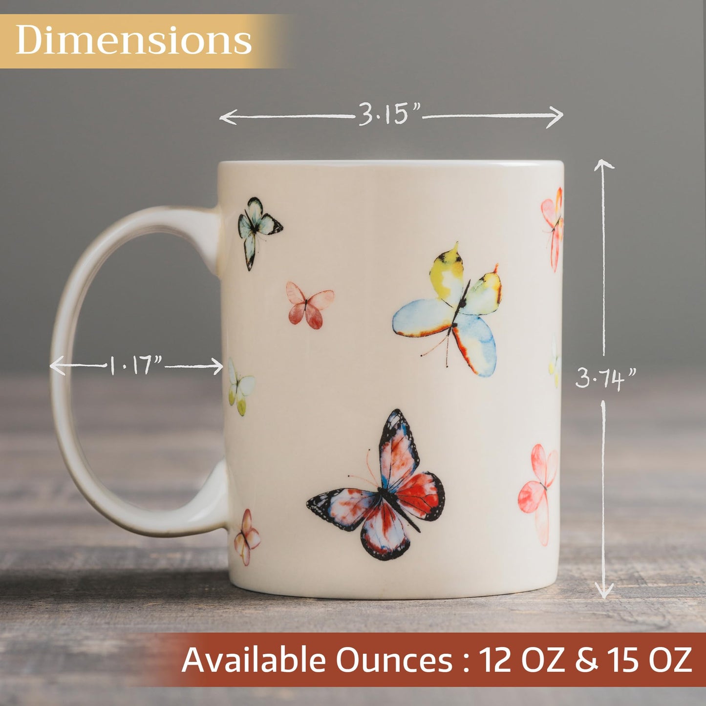Maison d' Hermine Coffee Mug with Handle Fine Bone China Mugs Pack of Two Tea Cups for Hot Beverages Cappuccino Home Restaurant Office Gifts for Mothers day (Botanical Fresh - Pack of 2, 12 Ounce)