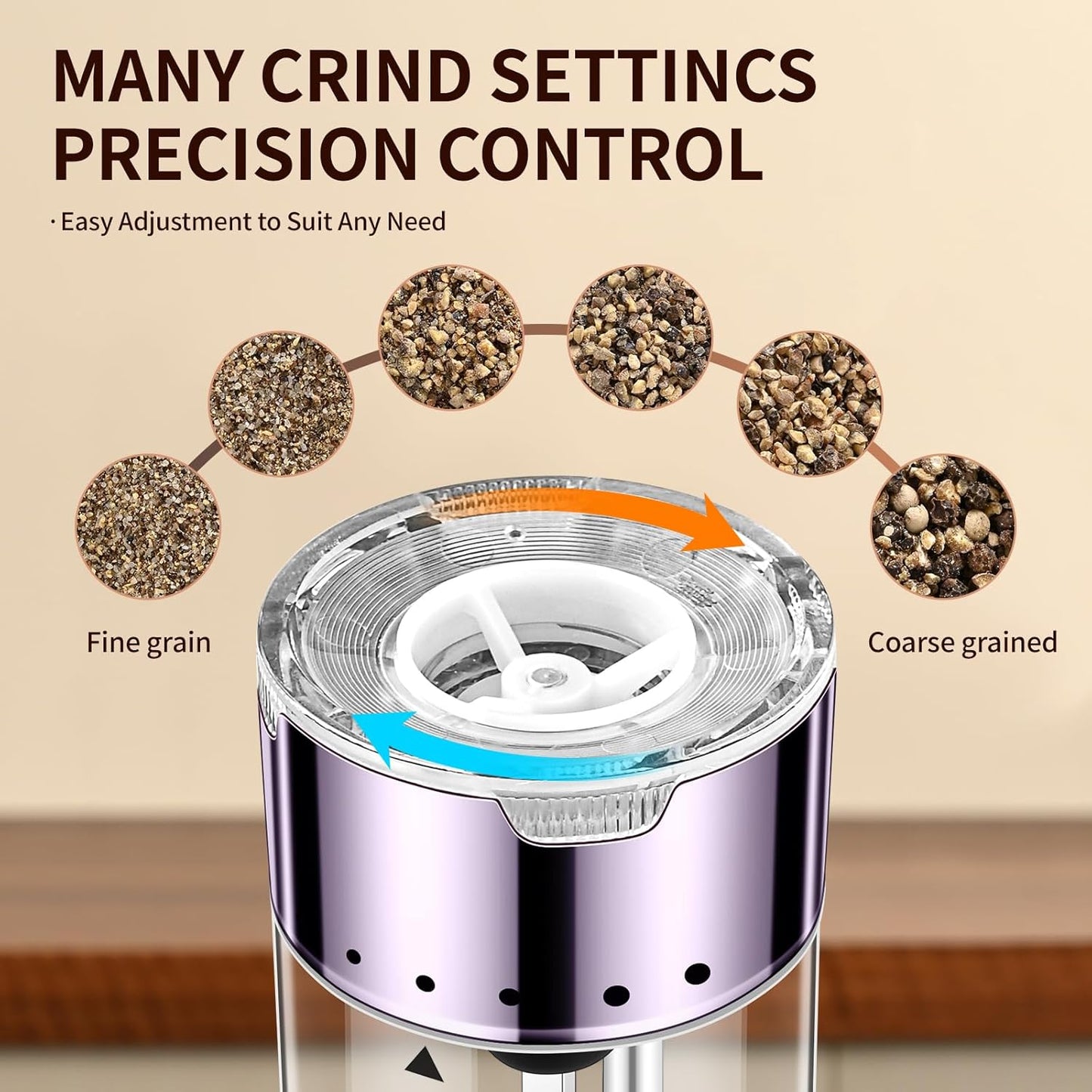 Skiennix Electric Salt and Pepper Grinder Set - Automatic, Refillable with LED Light | Adjustable Coarseness, One-Handed Operation