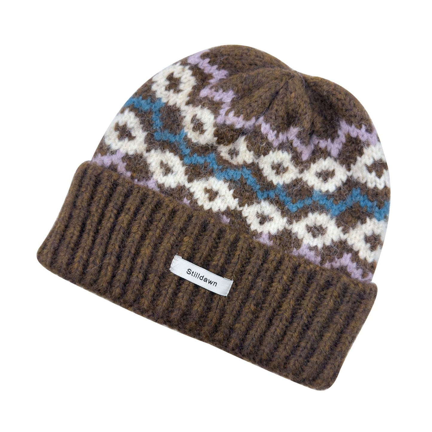 Stilldawn Winter Jacquard Beanie Hats for Women & Men, Elegant Textured Knit Slouchy Beanie, Unisex Casual Soft Knit Slouchy Beanie, Warm Wool Blend Knit Hats– Lightweight & Stretchy(Coffee)