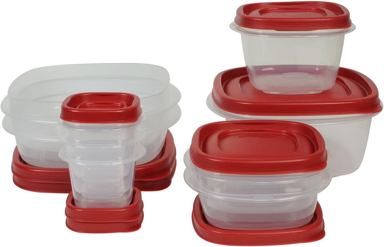 Rubbermaid Easy Find Lids Food Storage Containers - 18-Piece Set in Racer Red | Durable & Convenient