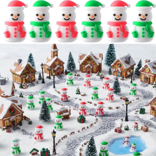 Chunful Mini Snowman Figurines - 30 Pcs Winter Ornaments for Crafts & Cake Toppers | Holiday Decor