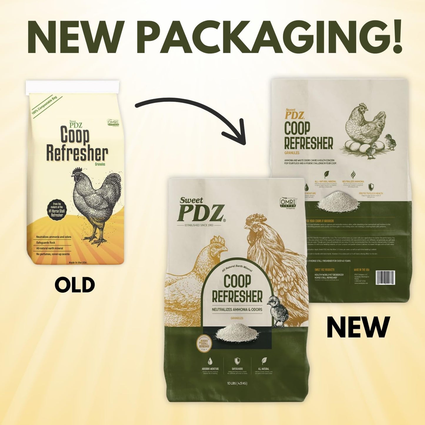 Sweet PDZ - Coop Refresher - Natural Zeolite Odor Eliminator for Chicken Coops - 10 lbs