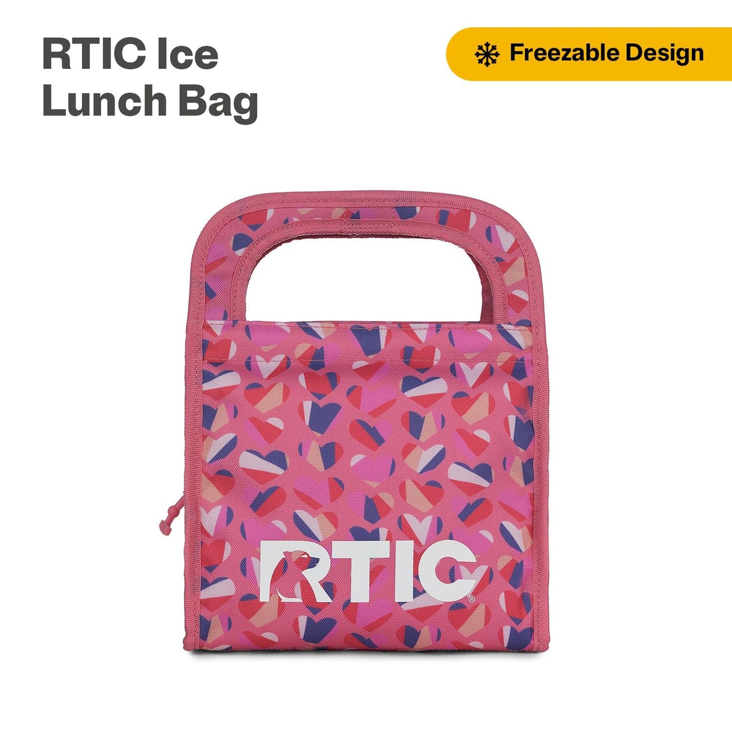 RTIC Ice Lunch Bag, Freezable for Women and Men, Reusable Durable Fabric, Cooler Lunch Bags for On The Go Meals, Commuters, Sweet Hearts