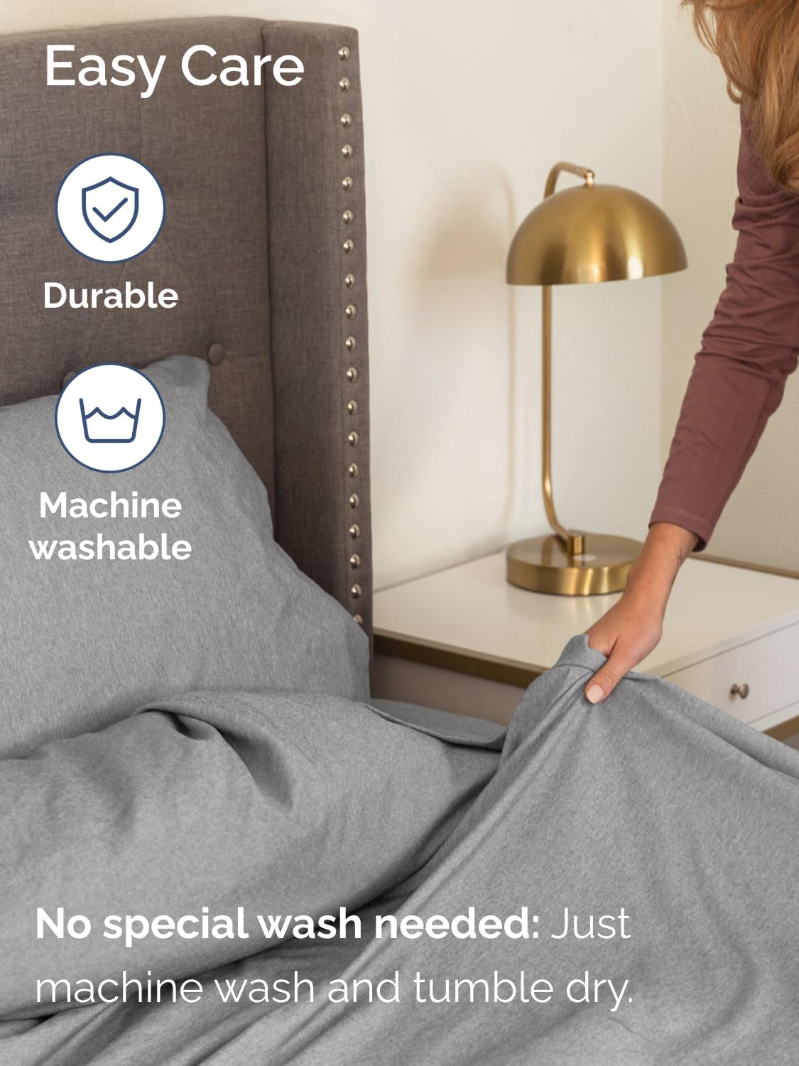 Skiennix Extra Deep Queen Sheet Set - 6-Piece Breathable Cooling Bedding - Soft, Wrinkle-Free Heathered Grey