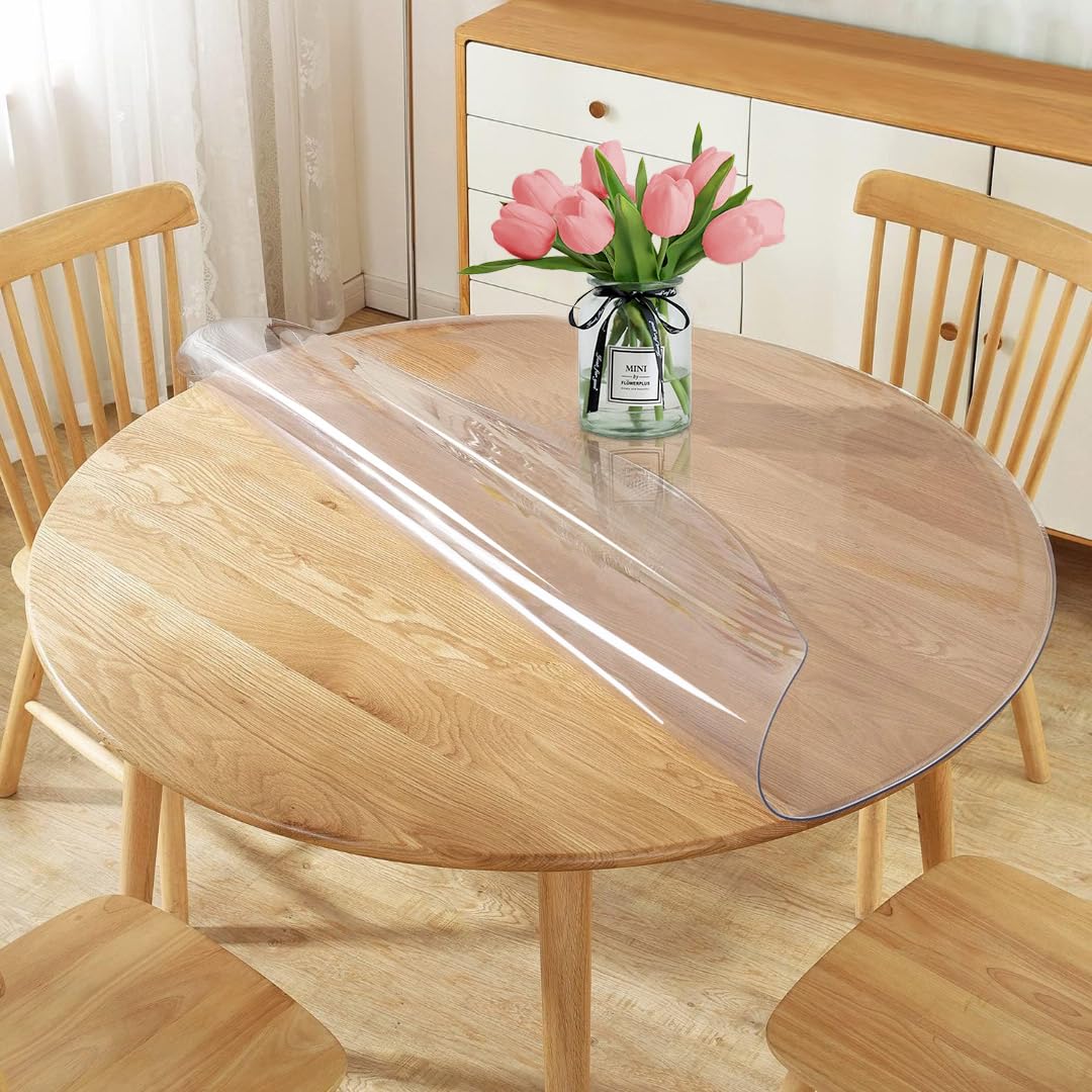 30X96 Inches Clear Table Protector Plastic Office Desk Mat Cover Pad Tablecloths Night Standing Sofa Protective Pad Table Cover Mat Transparent Vinyl Writing Desk Mat Kitchen Countertop Waterproof