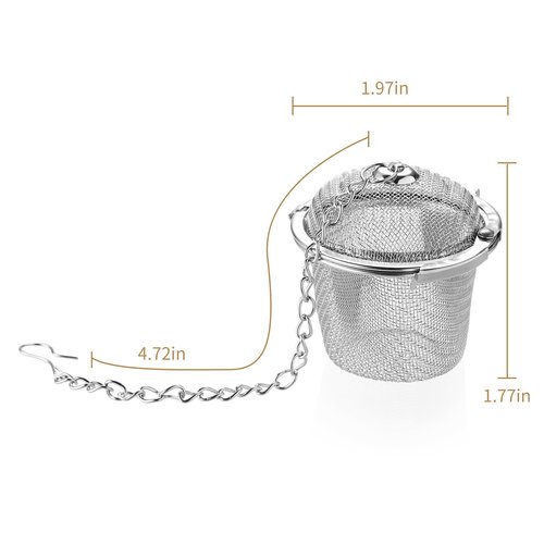 DOPUDO Tea Strainers for Loose Tea, 3pcs Extra Fine Mesh Tea Infuser, 304 Stainless Steel, Loose Leaf Tea Steeper for Black Tea