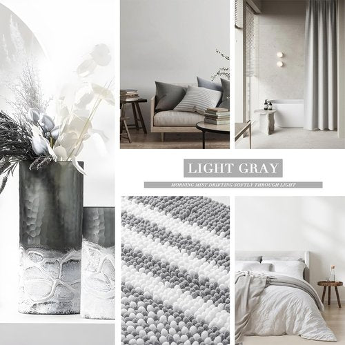 BSICPRO Bath Rugs - Extra Soft Shaggy Chenille | Non-Slip, Quick Dry, Machine Washable | 30x20 Inch, Light Grey