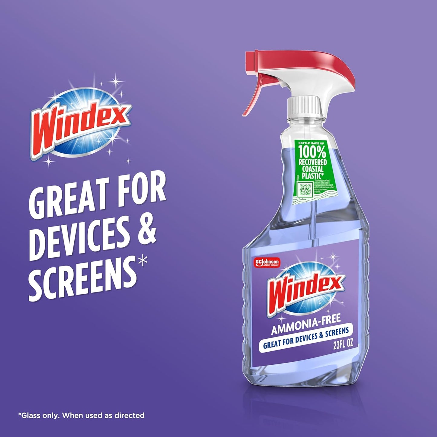 Windex Glass Cleaner Spray - Ammonia-Free Formula with Crystal Rain Scent | 23 Fl Oz Bottle