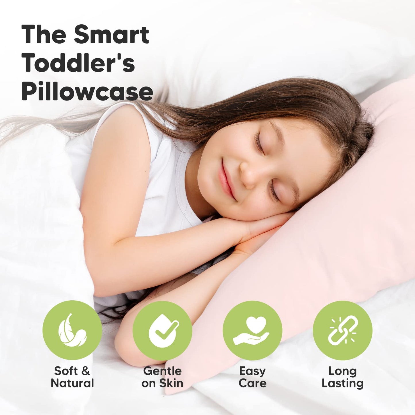 KeaBabies 13 x18 Toddler Pillowcase, Waterproof - Soft Waterproof Toddler Pillow Protector Cover for Kids, Boys, Girls, Durable Machine Washable, Small Travel Pillow Sold Separately (Mist Pink)