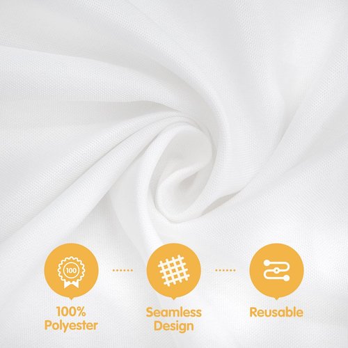 BRILLMAX 6 Pack White Tablecloths 90 x 132 Inch for 6ft Rectangle Tables - 150 GSM Polyester Fabric, Floor Length Drop, Water, Stain & Wrinkle Resistant Cloth Cover for Wedding Reception Banquet