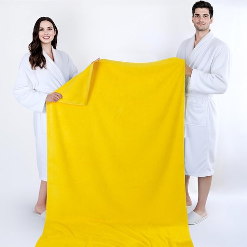 Cotton Paradise 100% Cotton Oversized Bath Sheet - Extra Large 40x80 Yellow Turkish Towel