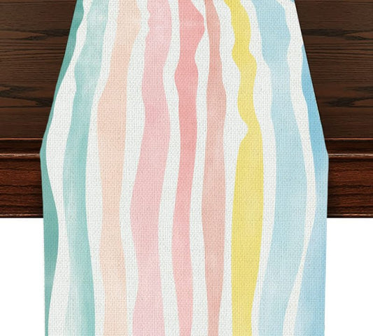 zcyxuuw Colorful Rainbow Tie Dye Table Runner, Kitchen Dining Table Decor, Cute Table Runners for Indoor Outdoor Home Farmhouse Holiday Wedding Birthday Party Decoration, 13 x 72 Inch