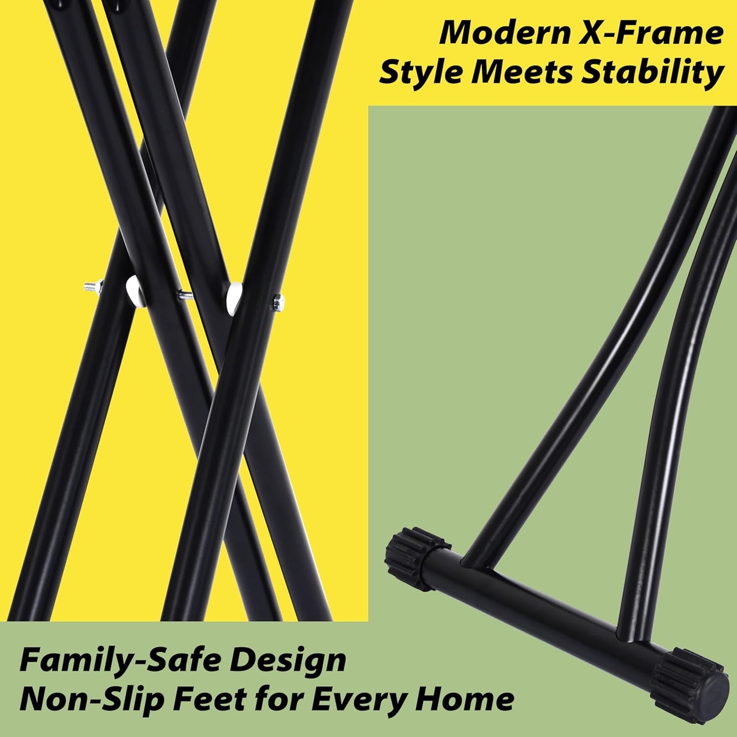 Skiennix Ironing Board - Foldable Adjustable Height with Heat-Resistant Cover | Lightweight & Durable for Home Use