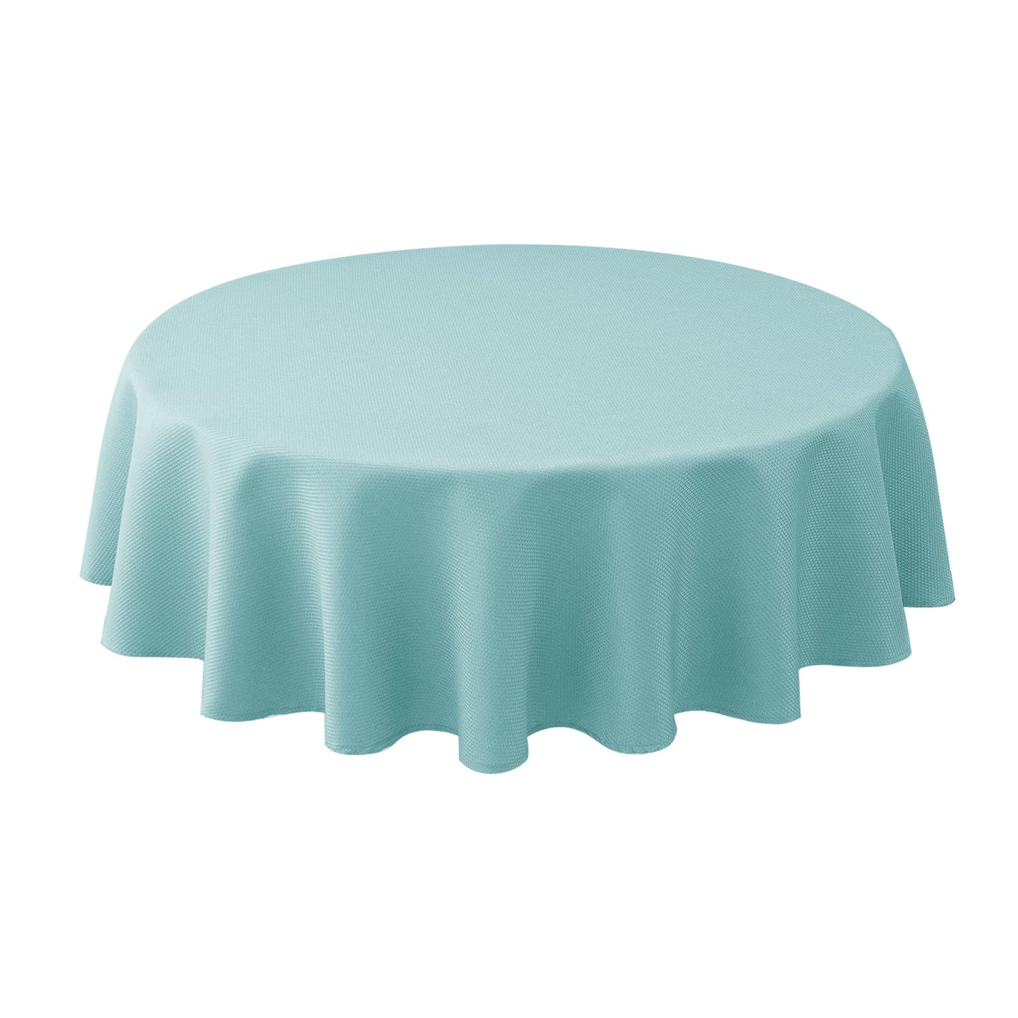 Biscaynebay Round Tablecloth 70 Inch-Auqa Blue Outdoor Fabric Table Cover-Small Circle Folding Table Cloths Linen Water Resistant for Kitchen Dining Picnic Patio Outdoor Party Restaurant Tables