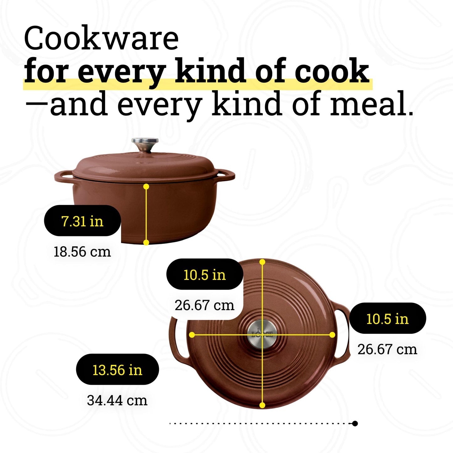 Lodge Essential Enamel Cast Iron Dutch Oven - Perfect for Bread Baking, Braising, Marinating & Slow Cooking - Features Moisture-Sealing Lid & Dual Handles - Kitchen Essentials - 6 Quarts - Burnt Sienna