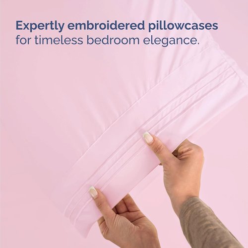 Comfy Twin Size 3-Piece Sheet Set by [Brand Name] - Breathable Cooling Bed Sheets | Luxury Hotel Quality - Deep Pockets, Soft, Wrinkle-Free - Light Pink