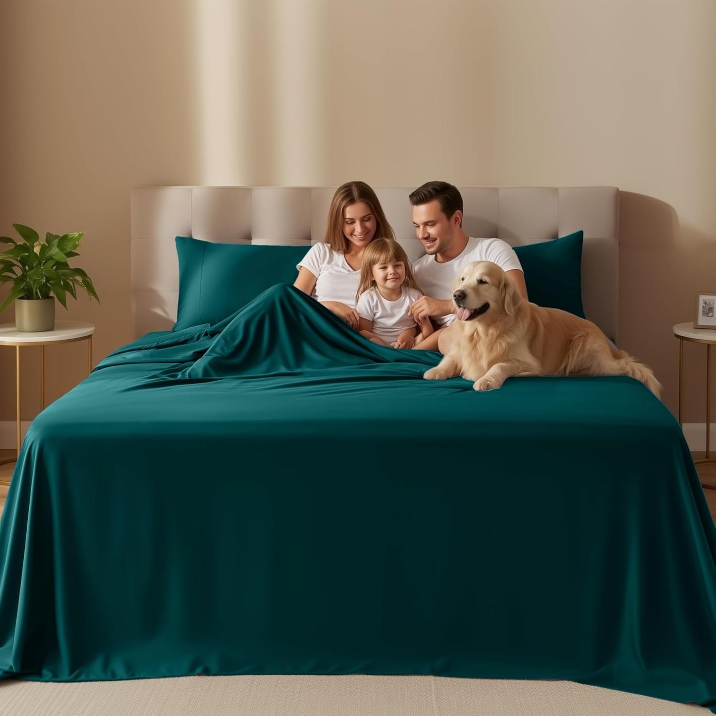 Utopia Bedding Queen Size Sheet Set - Soft, Breathable Microfiber | 4-Piece in Teal Green, Oeko-Tex Certified