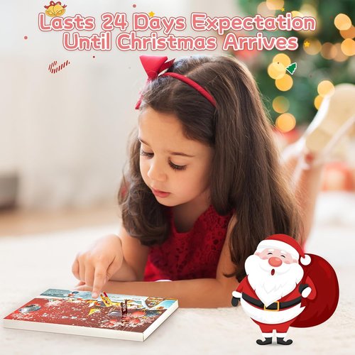 Advent Calendar 2025 - Girls' DIY Charm Bracelet | 24-Day Christmas Countdown Gift in Red