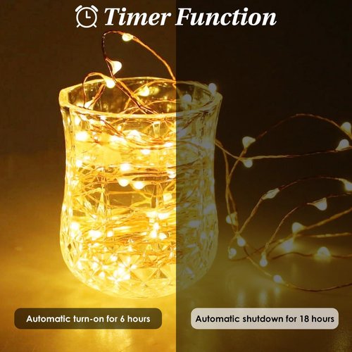 4 Pack Cuttable Fairy Lights Battery Operated, Waterproof 20FT 60LED Twinkle Lights with Timer Indoor Outdoor, Fairy Battery String Light for Bedroom, Classroom, Wedding, Christmas Décor(Warm White)