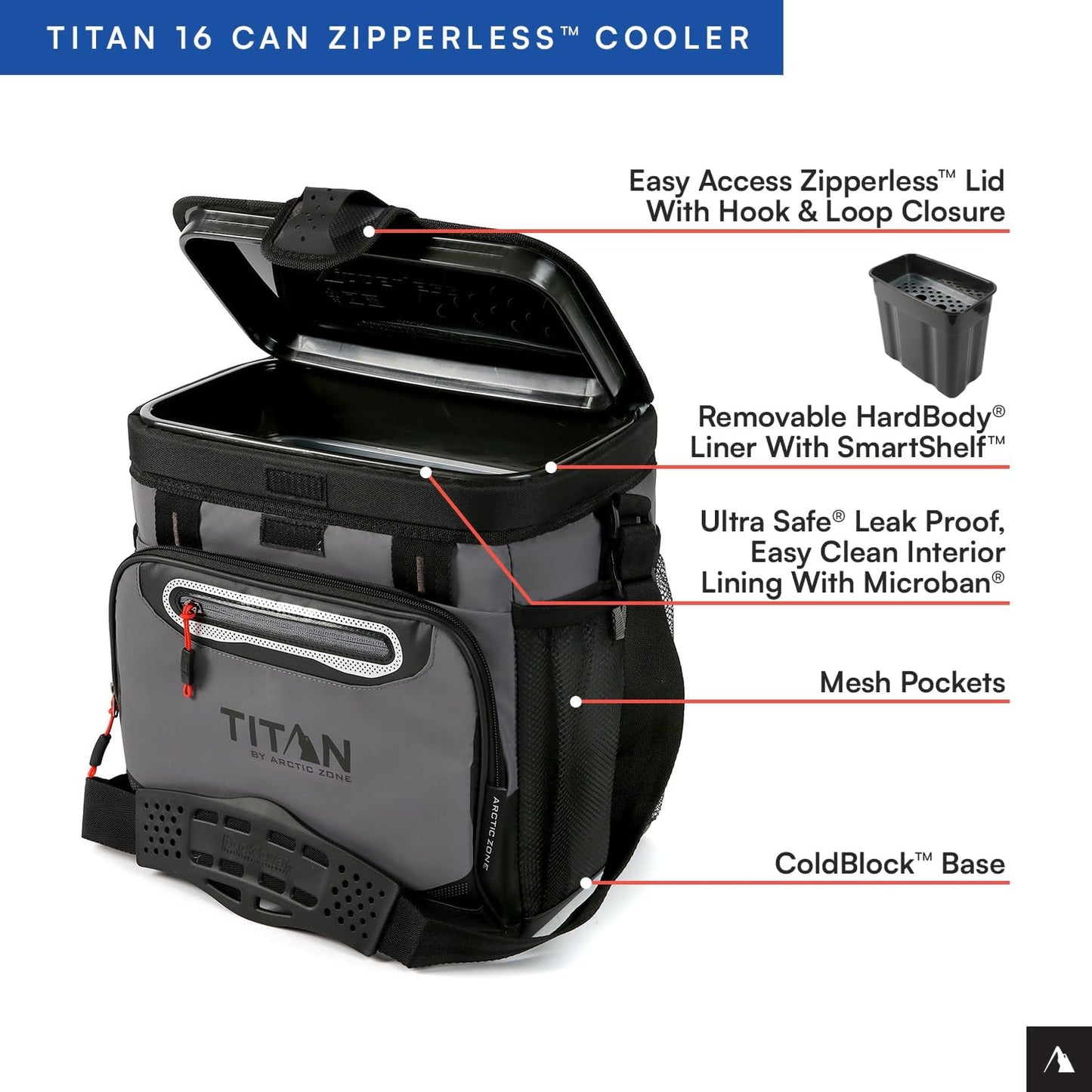 Titan by Arctic Zone Deep Freeze Cooler - Zipperless Hardbody Design with Superior Insulation | Durable and Versatile