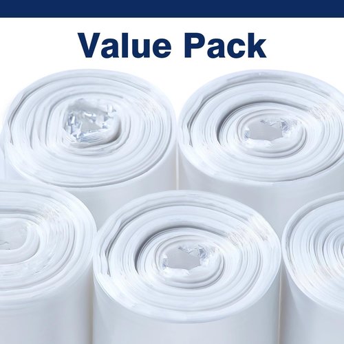 High-Density 7-10 Gallon Clear Trash Can Liners | 24'' x 24'' | 1000 Count for Office & Industrial Use